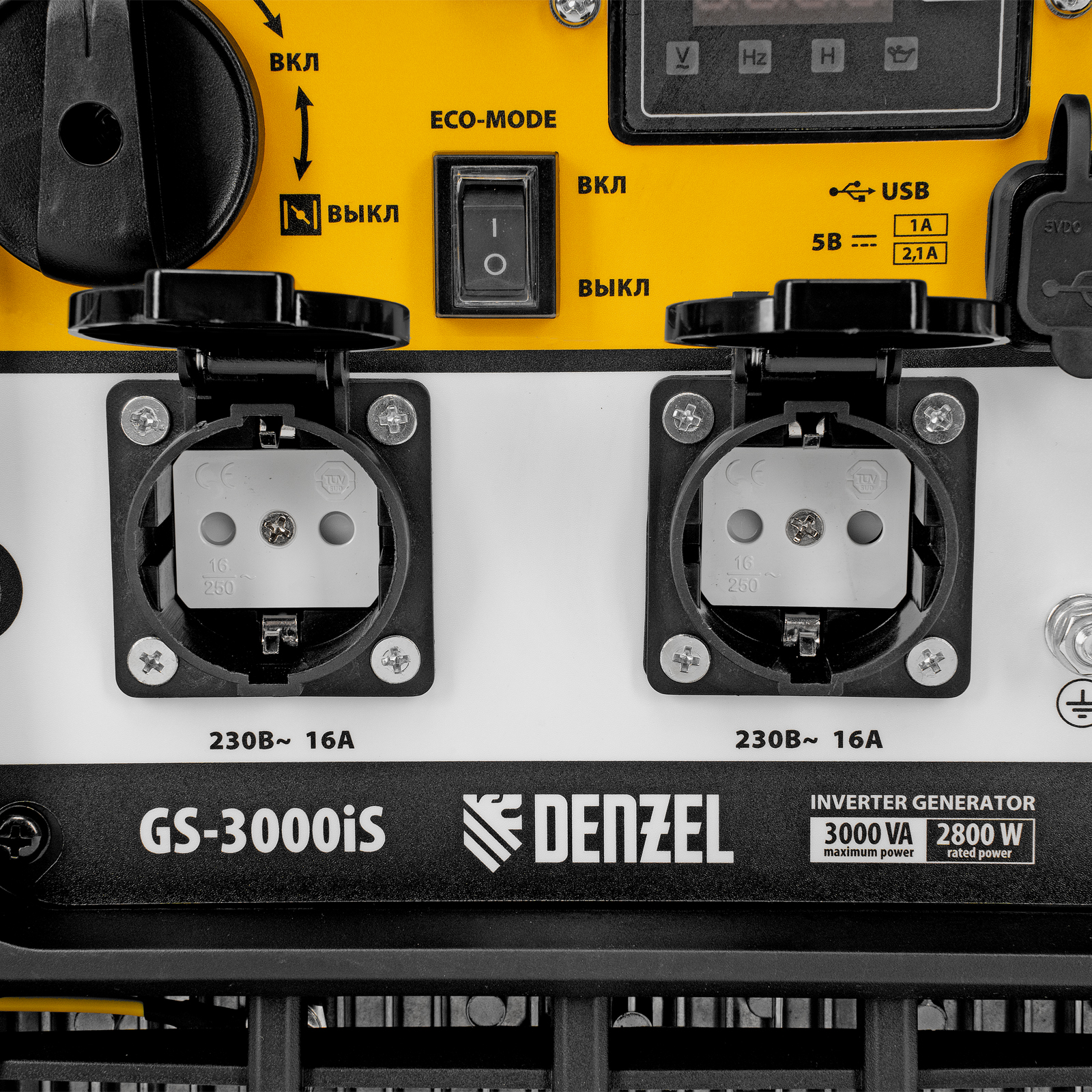 DENZEL Генератор инверторный  GS-3000iS, 3,0 кВт, 230 В, закрытый корпус, ручной старт
