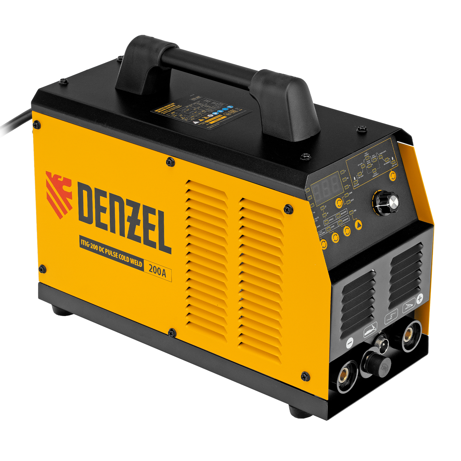 DENZEL Аргонодуговой аппарат ITIG-200 DС Pulse Cold Weld, 200 А, ПВ 60%