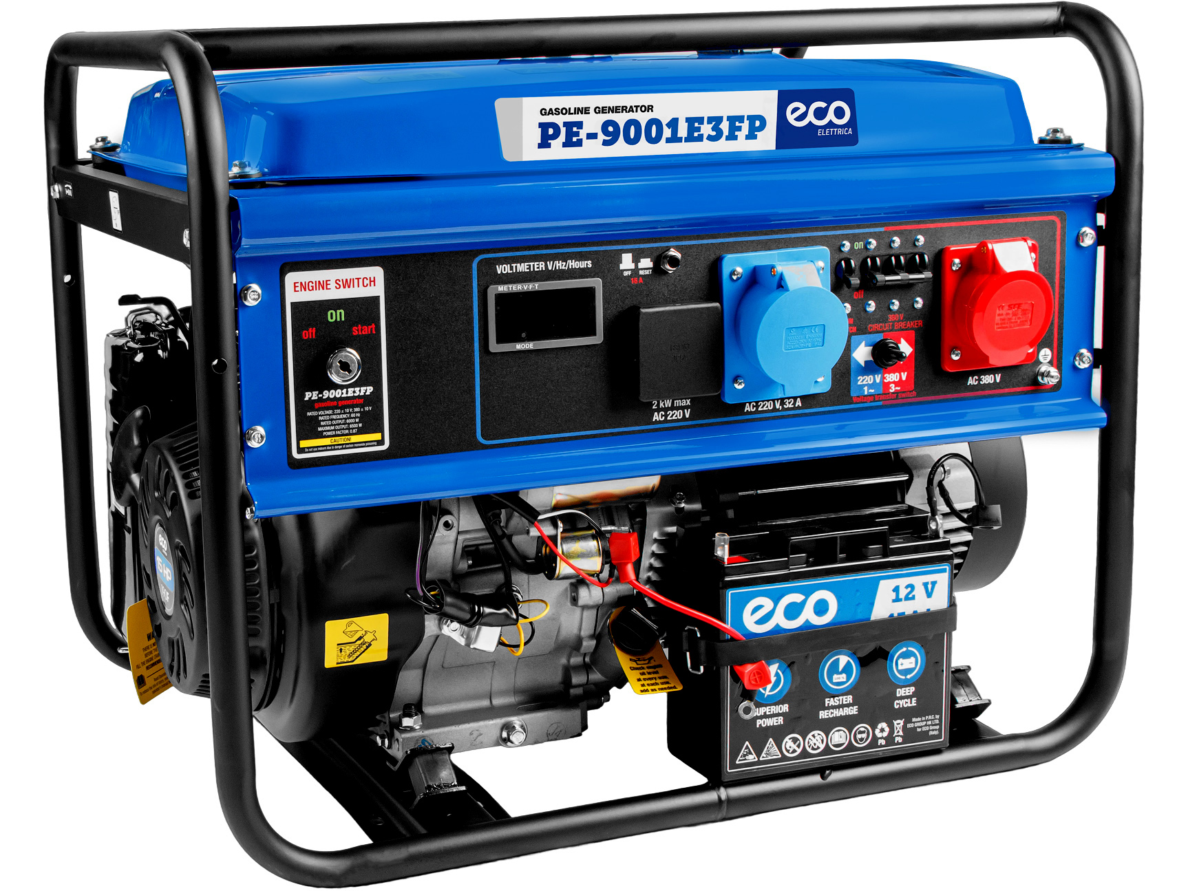ECO Электростанция бензиновая PE-9001E3FP