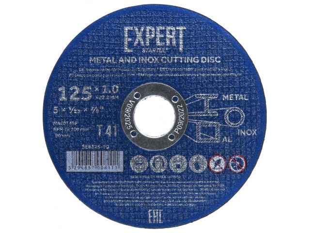 STARTUL Круги отрезные абразивные по металлу армированнные EXPERT (125х1.0x22.2 мм, SE8125-10)